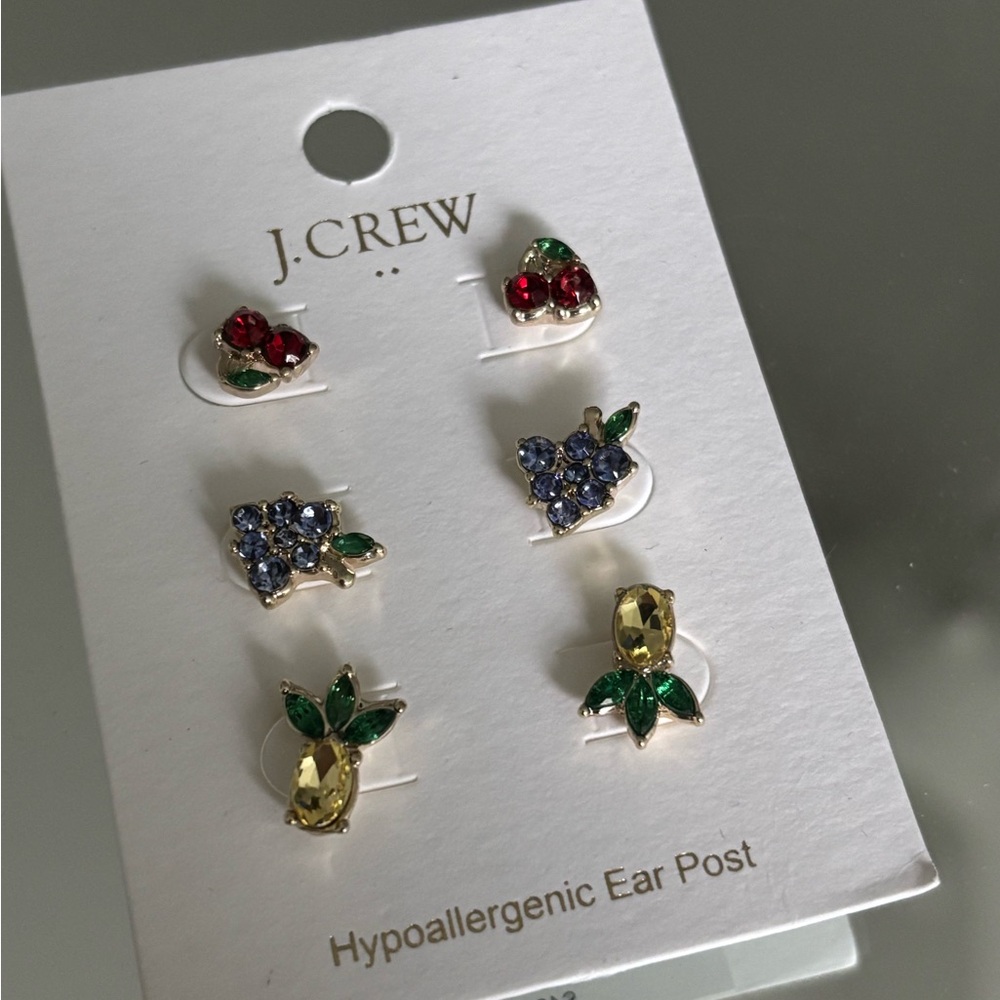 J.Crew Colorful Fruit Stud Earrings Set